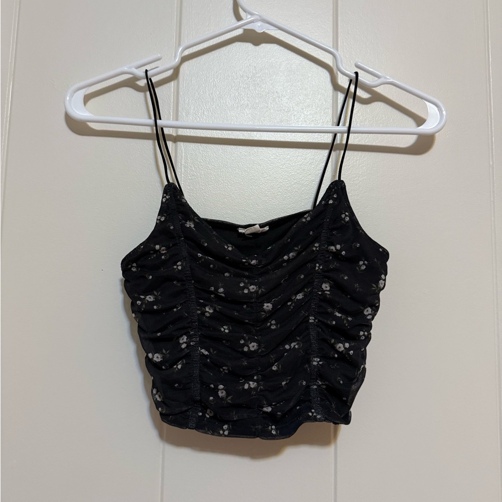 Garage Mesh Floral Tank Top Black